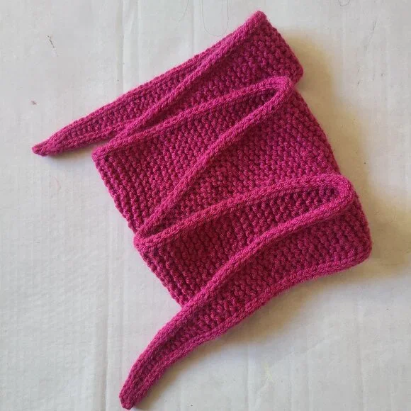 Sophie Scarf Classic Design Small Double Wrap Handmade Knitted Acrylic Magenta - Picture 7 of 15